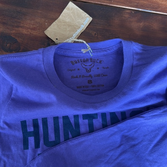 Huntings Future Button Buck Tee Shirt Size 8 Girls - Picture 4 of 5